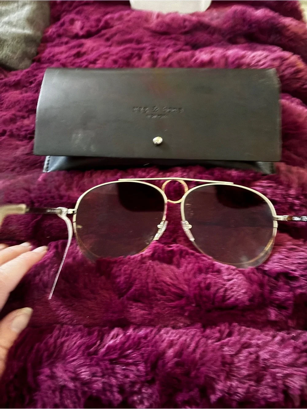 Nwt chloe rose gold Aviator Sunglasses - rag and bone case